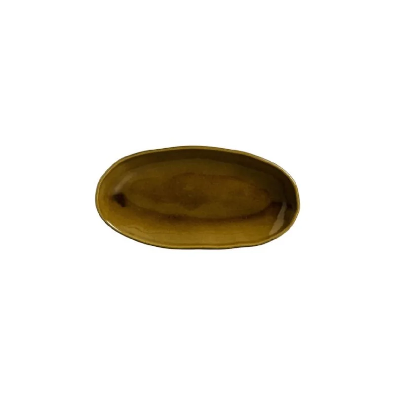Stoneware Amber Organic Deep Oval Platter Large - Diam. 12.6 x 6.3" - Pack of 12 Stoneware Amber Organic Deep Oval Platter Large - Diam. 12.6 x 6.3" - Pack of 12