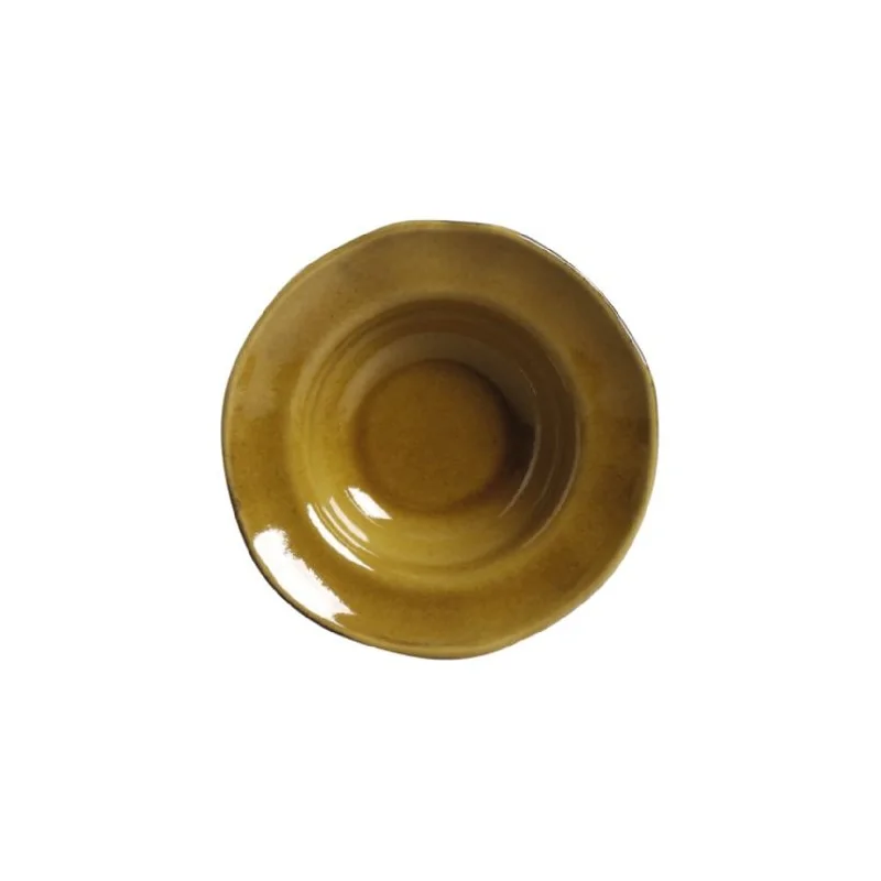 Stoneware Amber Deep Rim Plate - Diam. 7.48 x 2.17" - Pack of 12