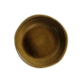 Stoneware Amber Organic Ramekin - Diam. 3.54 x 1.18" - Pack of 12