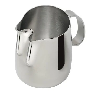 Cappuccino Jug Split "Revolution" Collection with two parallel spouts - Stainless Steel 18/10 - 3 cups - 30 cl