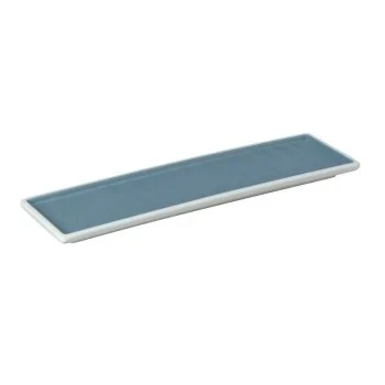Narrow Rectangular Blue Melamine Tray "Taiji" - 355 x 101 x 21 mm - Set of 6