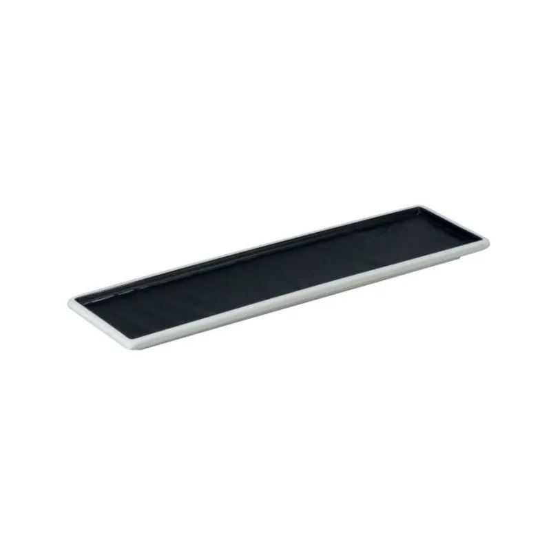 Narrow Rectangular Black Melamine Tray "Taiji" - 355 x 101 x 21 mm - Set of 6 Narrow Rectangular Black Melamine Tray "Taiji" - 355 x 101 x 21 mm - Set of 6
