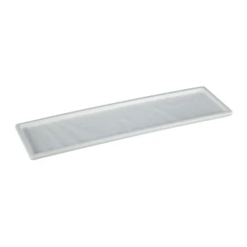 Narrow Rectangular White Melamine Tray "Taiji" - 305 x 86 x 18 mm - Set of 6