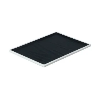 Rectangular Black Melamine Tray "Taiji" - 203 x 146 x 13 mm - Set of 6