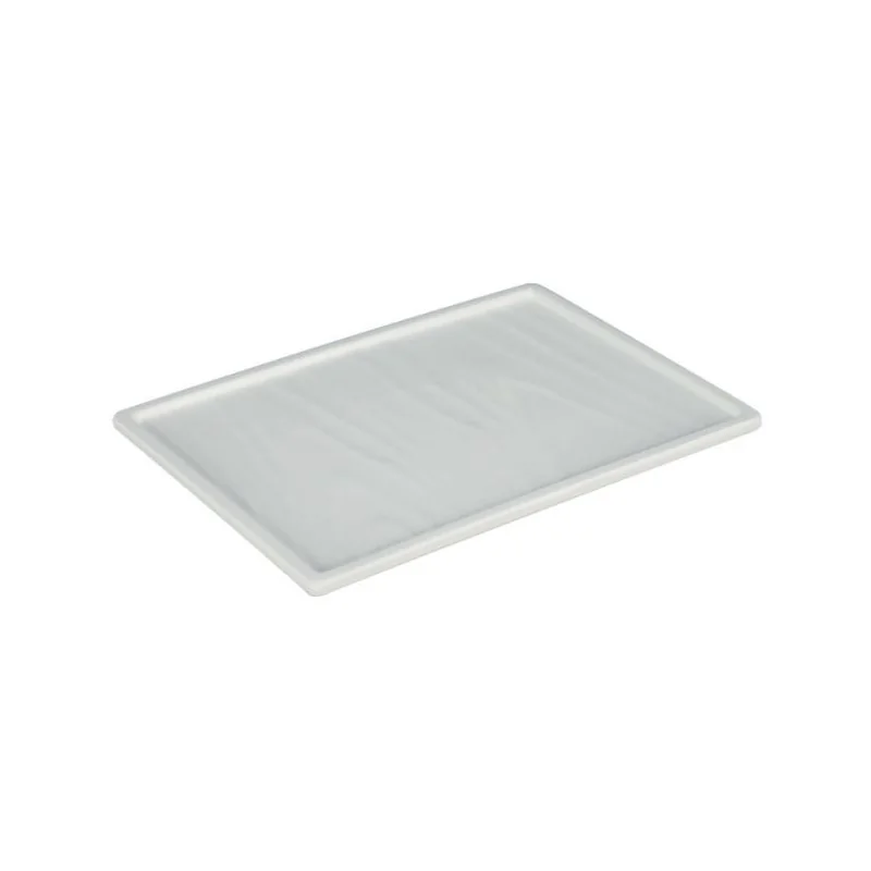 Rectangular White Melamine Tray "Taiji" - 203 x 146 x 13 mm - Set of 6