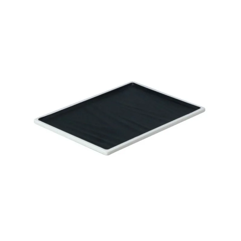 Rectangular Black Melamine Tray "Taiji" - 254 x 183 x 17 mm - Set of 6