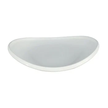 Curved Oval White Melamine Tray "Taiji" - 229 x 171 x 41 mm - Set of 6