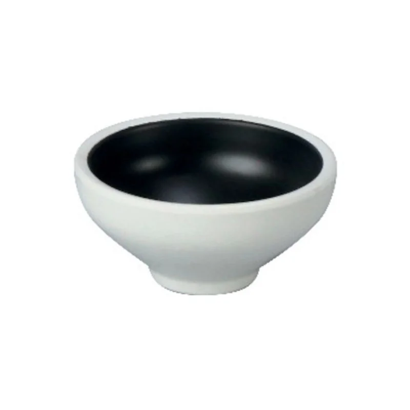 Black Melamine Bowl "Taiji" - 166 x 166 x 66 mm - Set of 6