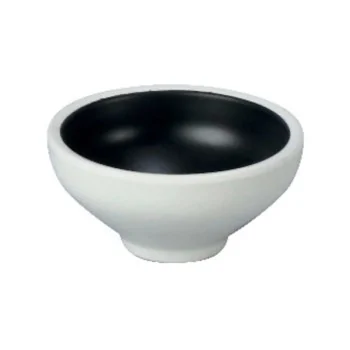 Black Melamine Bowl "Taiji" - 120 x 120 x 59 mm - Set of 6
