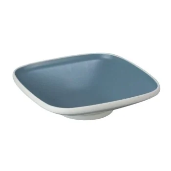 Deep Square Blue Melamine Plate "Taiji" - 198 x 198 x 52 mm - Set of 6