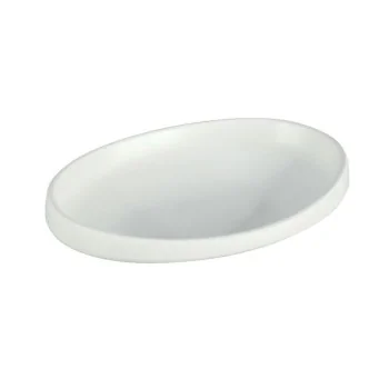 Deep Oval White Melamine Plate "Taiji" - 254 x 191 x 53 mm - Set of 4