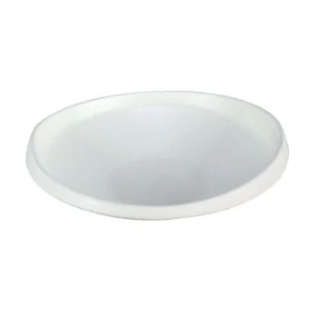 Deep Slanting White Melamine Plate "Taiji" - 233 x 231 x 61 mm - Set of 4