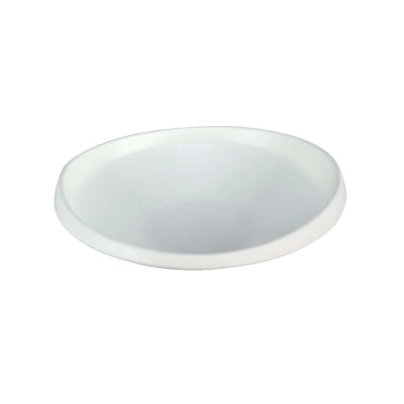 Deep Slanting White Melamine Plate "Taiji" - 233 x 231 x 61 mm - Set of 4