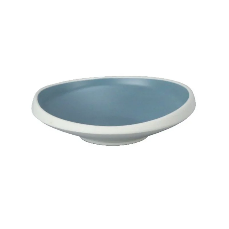 Deep Slanting Blue Melamine Plate "Taiji" - 233 x 231 x 61 mm - Set of 4