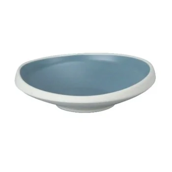 Deep Slanting Blue Melamine Plate "Taiji" - 160 x 158 x 45 mm - Set of 6