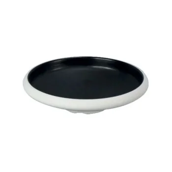 Deep Round Black Melamine Plate "Taiji" - 245 x 245 x 60 mm - Set of 4