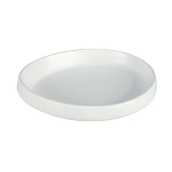 Drop White Melamine Plate "Taiji" - 254 x 233 x 40 mm - Set of 4
