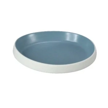 Drop Blue Melamine Plate "Taiji" - 254 x 233 x 40 mm - Set of 4