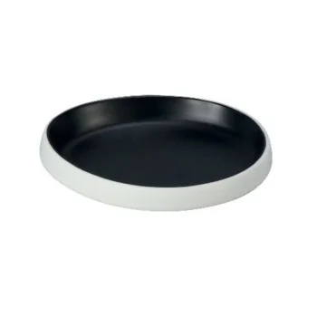 Drop Black Melamine Plate "Taiji" - 179 x 163 x 30 mm - Set of 6