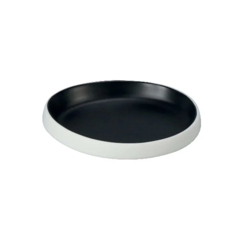 Drop Black Melamine Plate "Taiji" - 179 x 163 x 30 mm - Set of 6 Drop Black Melamine Plate "Taiji" - 179 x 163 x 30 mm - Set of 6