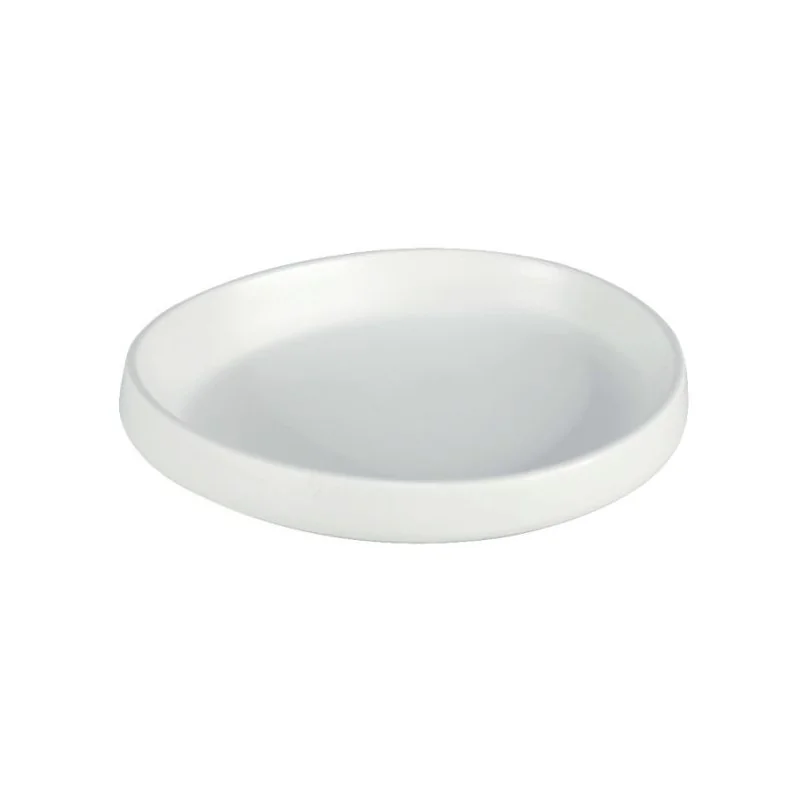 Drop White Melamine Plate "Taiji" - 179 x 163 x 30 mm - Set of 6