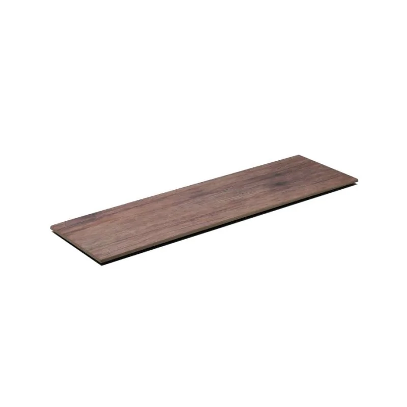 Wooden Finish Melamine Tray With Non-Slip Feet - 525 x 160 H: 10 mm - Set of 6