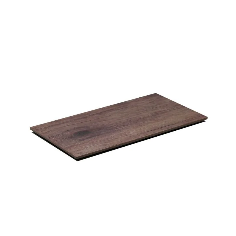Wooden Finish Melamine Tray With Non-Slip Feet - 325 x 175 H: 10 mm - Set of 6