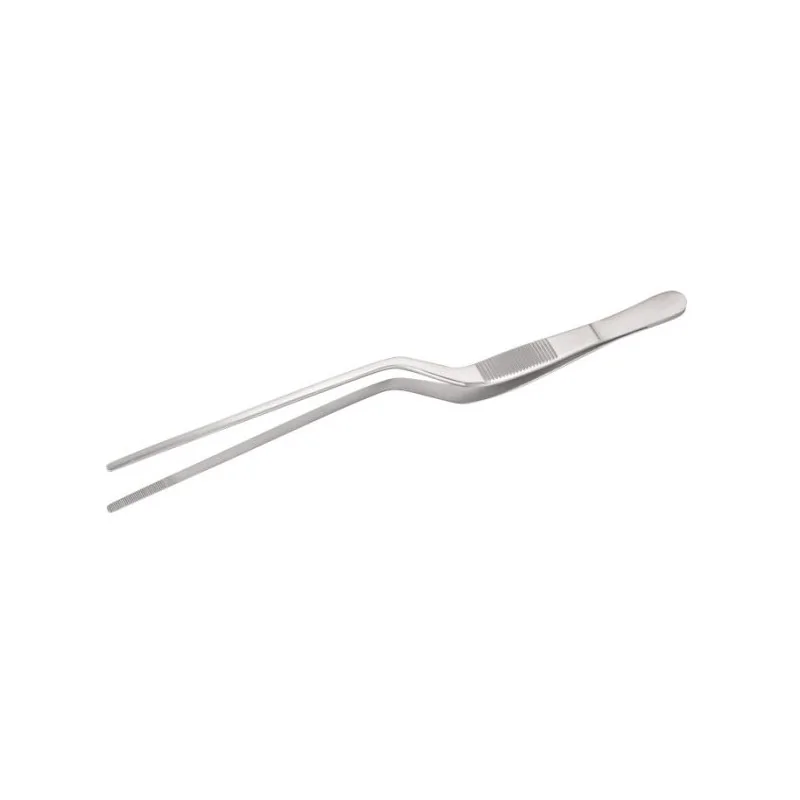 Offset Tweezers - Stainless Steel - 20 cm - Set of 12