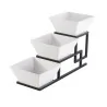 Cal-Mil 3 Step Square Bowl Dispenser Black