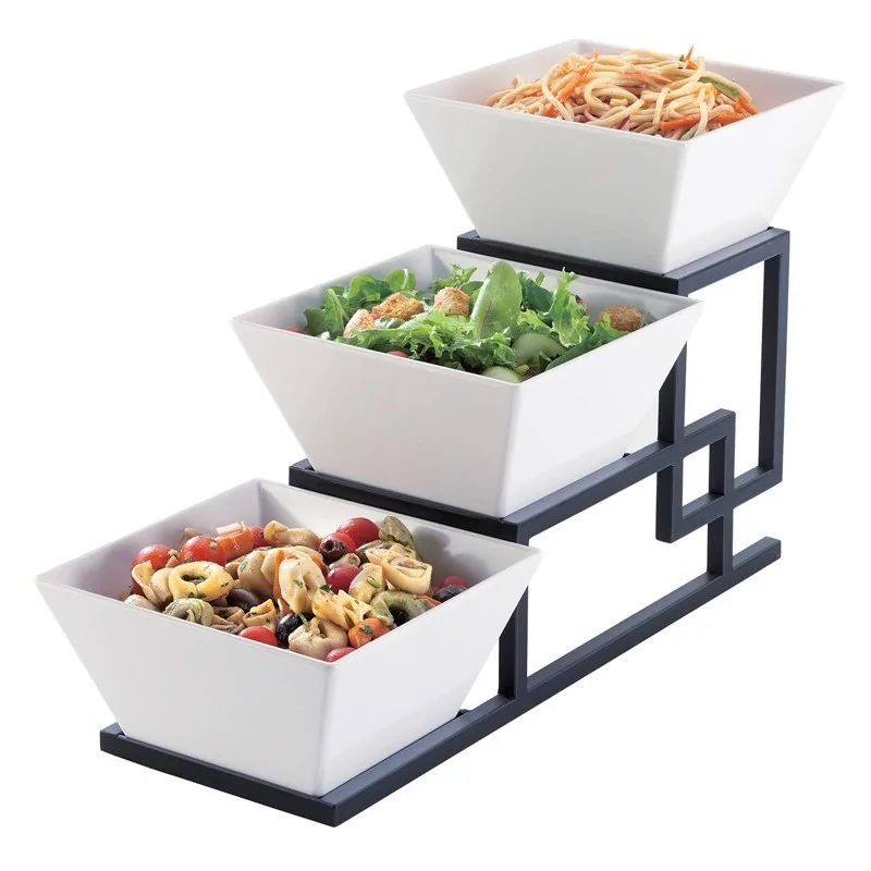 Cal-Mil 3 Step Square Bowl Dispenser Black Cal-Mil 3 Step Square Bowl Dispenser Black
