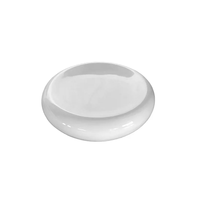 Elegant Pillow Round 27cm Plate - Handcrafted Ceramic - Dia: : 27 cm - Set of 2