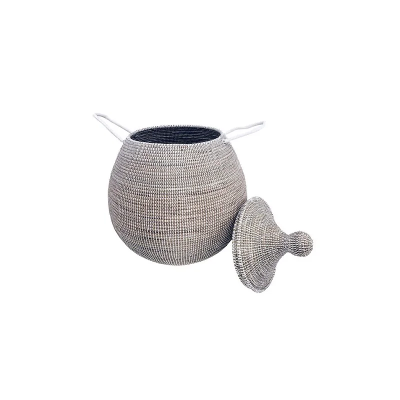 Elegant White Basket - Dia: 35 cm H: 45 cm