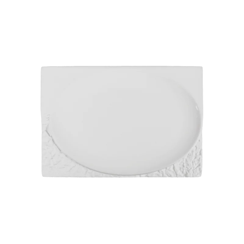 Fine White Porcelain Rectangular Oval Plate - Terra Collection - 10.6 x 7" - set of 4 Fine White Porcelain Rectangular Oval Plate - Terra Collection - 10.6 x 7" - set of 4