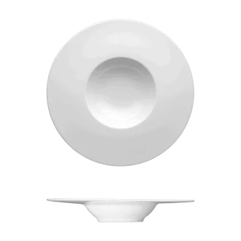 Fine White Porcelain Deep Gourmet Plate - Saturno Collection - 9 7/8" ( 25cm ) - set of 12
