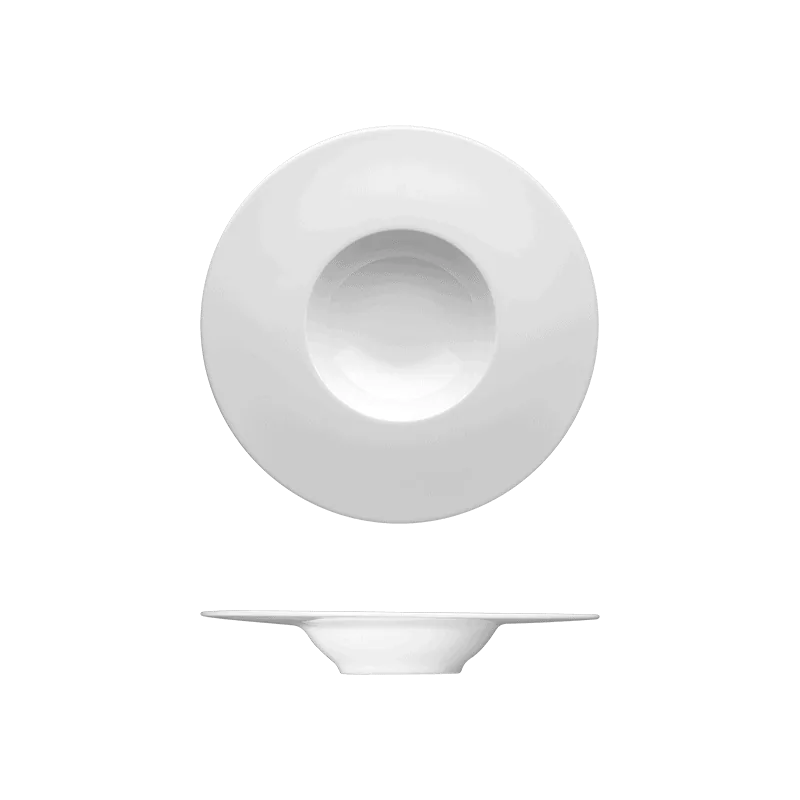 Fine White Porcelain Deep Gourmet Plate - Saturno Collection - 9 7/8" ( 25cm ) - set of 12