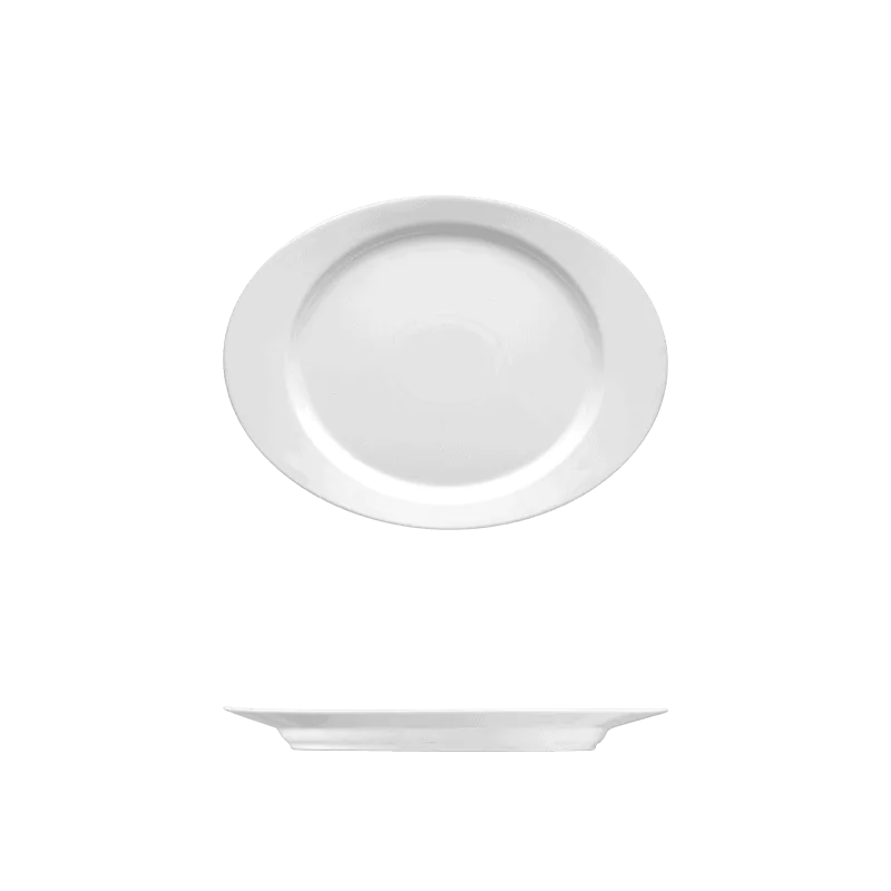 Fine White Porcelain Oval Platter - Saturno Collection - 15" x 11 3/4" ( 38cm ) - set of 6 Fine White Porcelain Oval Platter - Saturno Collection - 15" x 11 3/4" ( 38cm ) - set of 6