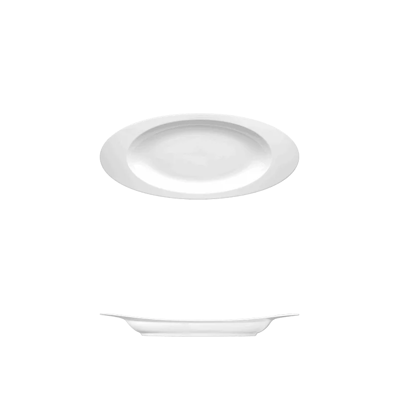 Fine White Porcelain Platter - Saturno Collection - 15 1/8" x 7 3/4" ( 38 x 20cm ) - set of 5 Fine White Porcelain Platter - Saturno Collection - 15 1/8" x 7 3/4" ( 38 x 20cm ) - set of 5