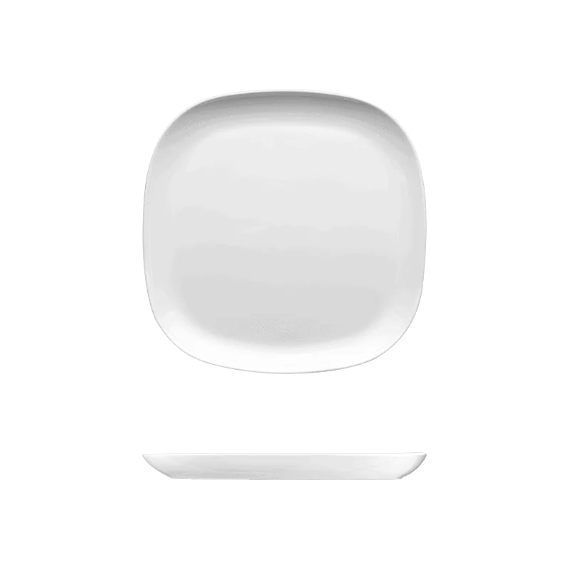 Fine White Porcelain Square Plate - Saturno Collection - 10 3/8" ( 26cm ) - set of 12