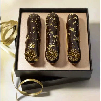 New Year 2026 Dark Chocolate Decorations - 280 pcs - 25 x 25 mm