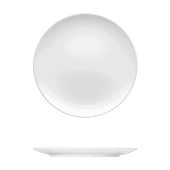 Fine White Porcelain Coupe Plate - Saturno Coupe Collection - 9.5" ( 24cm ) - set of 12