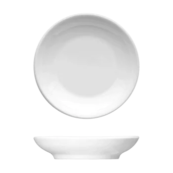 Fine White Porcelain Coupe Plate - Saturno Coupe Collection - 4" ( 10cm ) - set of 12