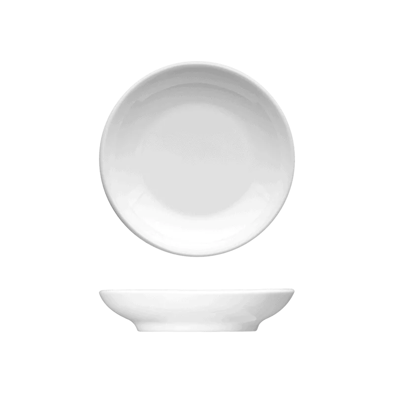 Fine White Porcelain Coupe Plate - Saturno Coupe Collection - 4" ( 10cm ) - set of 12 Fine White Porcelain Coupe Plate - Saturno Coupe Collection - 4" ( 10cm ) - set of 12