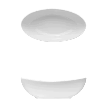 Fine White Porcelain Serving Bowl - Saturno Collection - 9 3/4" x 5 3/8" ( 25 x 13cm ) - set of 12
