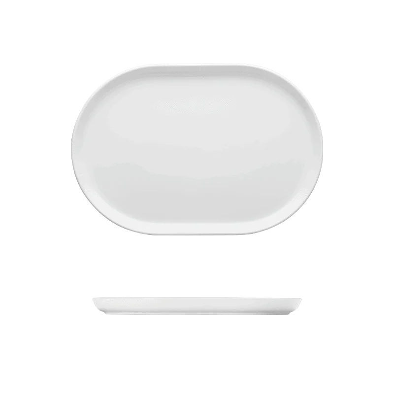 Fine White Porcelain Oval Platter - Bistro Collection - 13 1/4 x 9" ( 34 x 23cm ) - set of 6