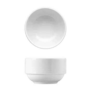 Fine White Porcelain Bouillon Cup - Duo Collection - 4" x 2 1/2" - set of 12
