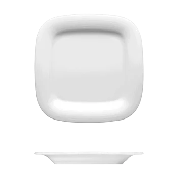 Fine White Porcelain Square Plate - Duo Collection - 7 3/4" ( 19cm ) - set of 12