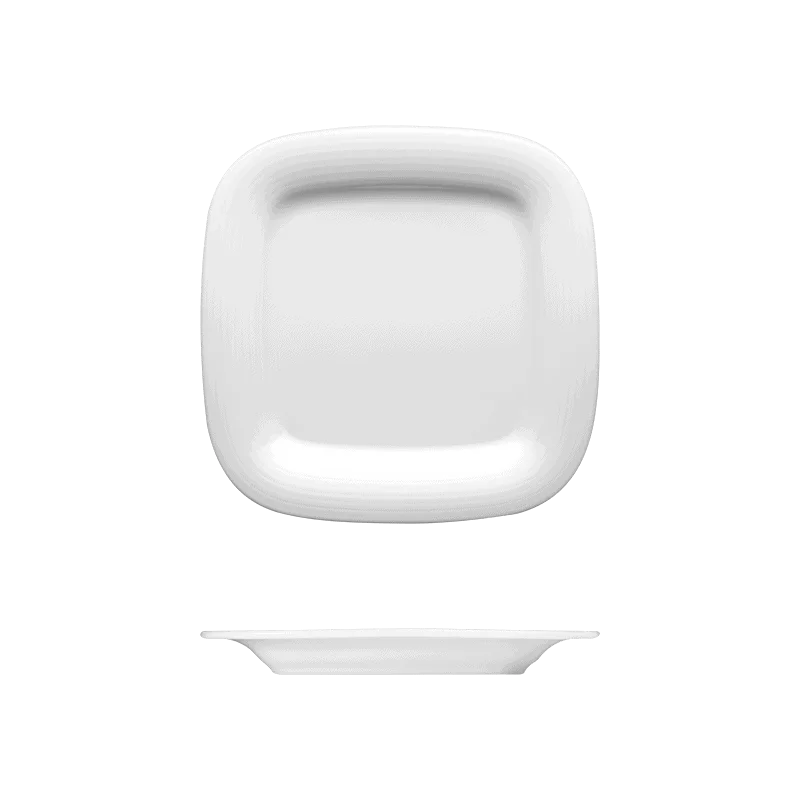 Fine White Porcelain Square Plate - Duo Collection - 7 3/4" ( 19cm ) - set of 12