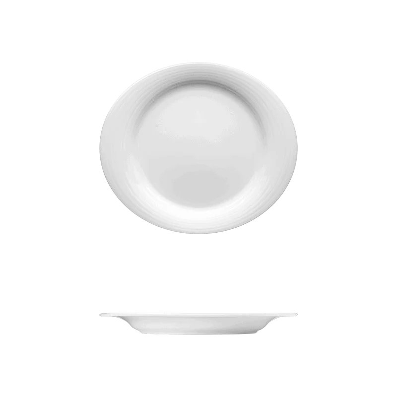 Fine White Porcelain Oval Plate - Duo Collection - 13 1/8" x 11 1/2" ( 34 x 29cm ) - set of 6 Fine White Porcelain Oval Plate - Duo Collection - 13 1/8" x 11 1/2" ( 34 x 29cm ) - set of 6