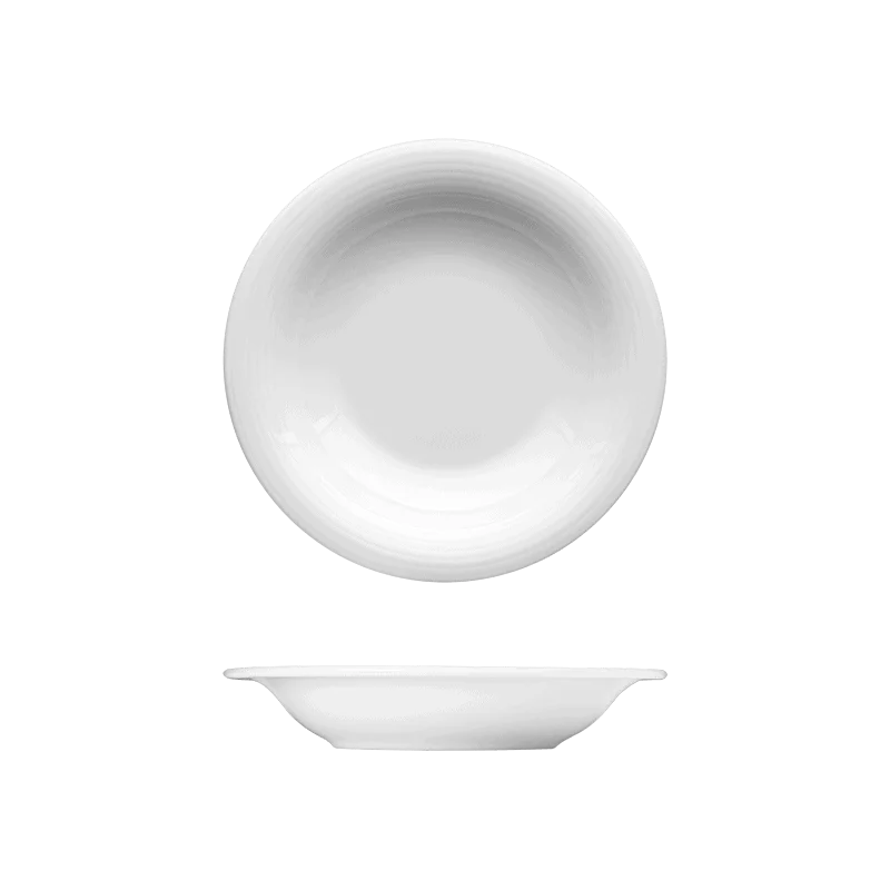 Fine White Porcelain Round Deep Plate - Duo Collection - 8 1/2" ( 22cm ) - set of 12