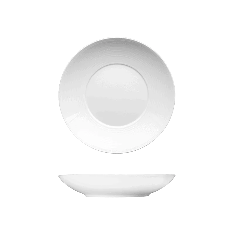 Fine White Porcelain Round Coupe Bowl - Duo Collection - 11" ( 28cm ) - set of 12 Fine White Porcelain Round Coupe Bowl - Duo Collection - 11" ( 28cm ) - set of 12